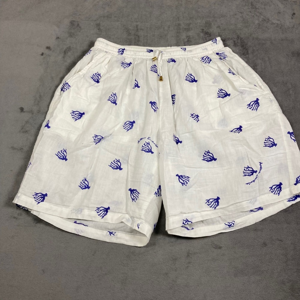 Antica Sartoria Giacomo Cinque White Blue Coral Shorts Womens L/XL